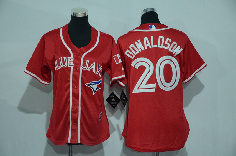 Womens 2017 MLB Toronto Blue Jays #20 Donaldson Red Jerseys->->Women Jersey